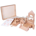 EZ1089 110pcs Custom 3 Trays Kids Natural Wooden Block